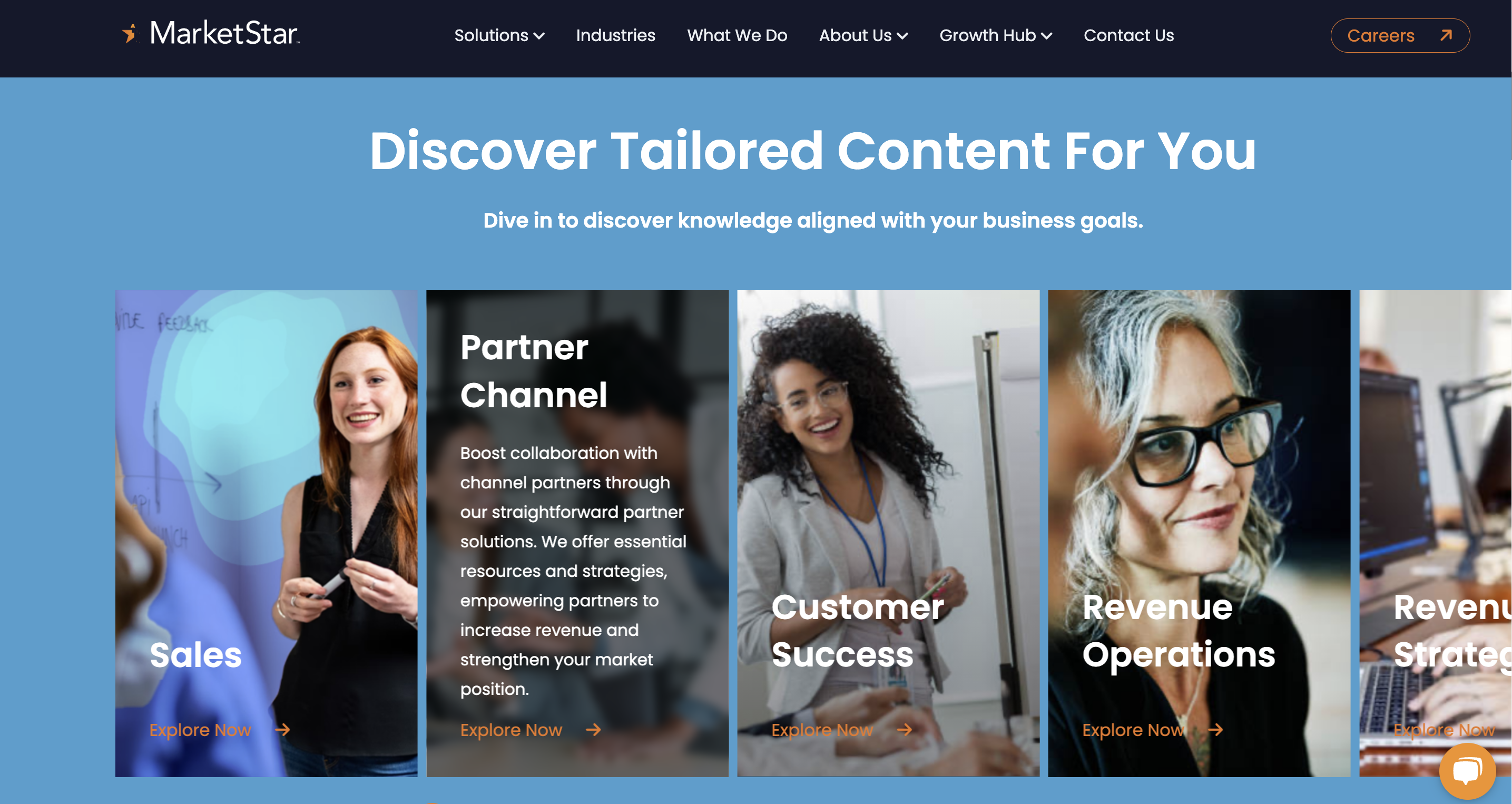 Screenshots of how MarketStar website looked like after Baskey worked on it